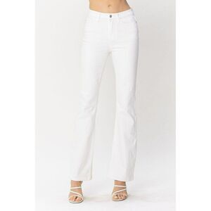 Judy Blue So Chic White Denim Hem Slit Bootcut Jeans Size 3-18W 88643